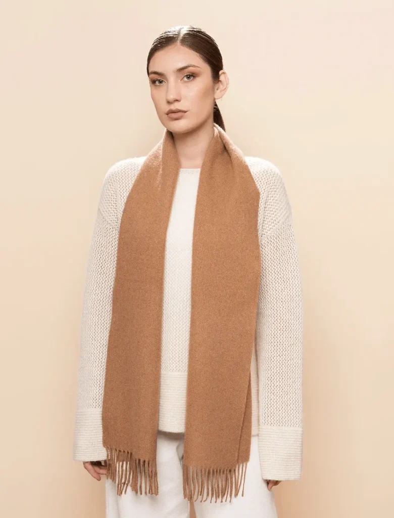 Camel baby alpaca scarf
